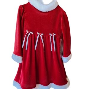NWT Youngland Girls 24Mos Santa Dress + Bloomers